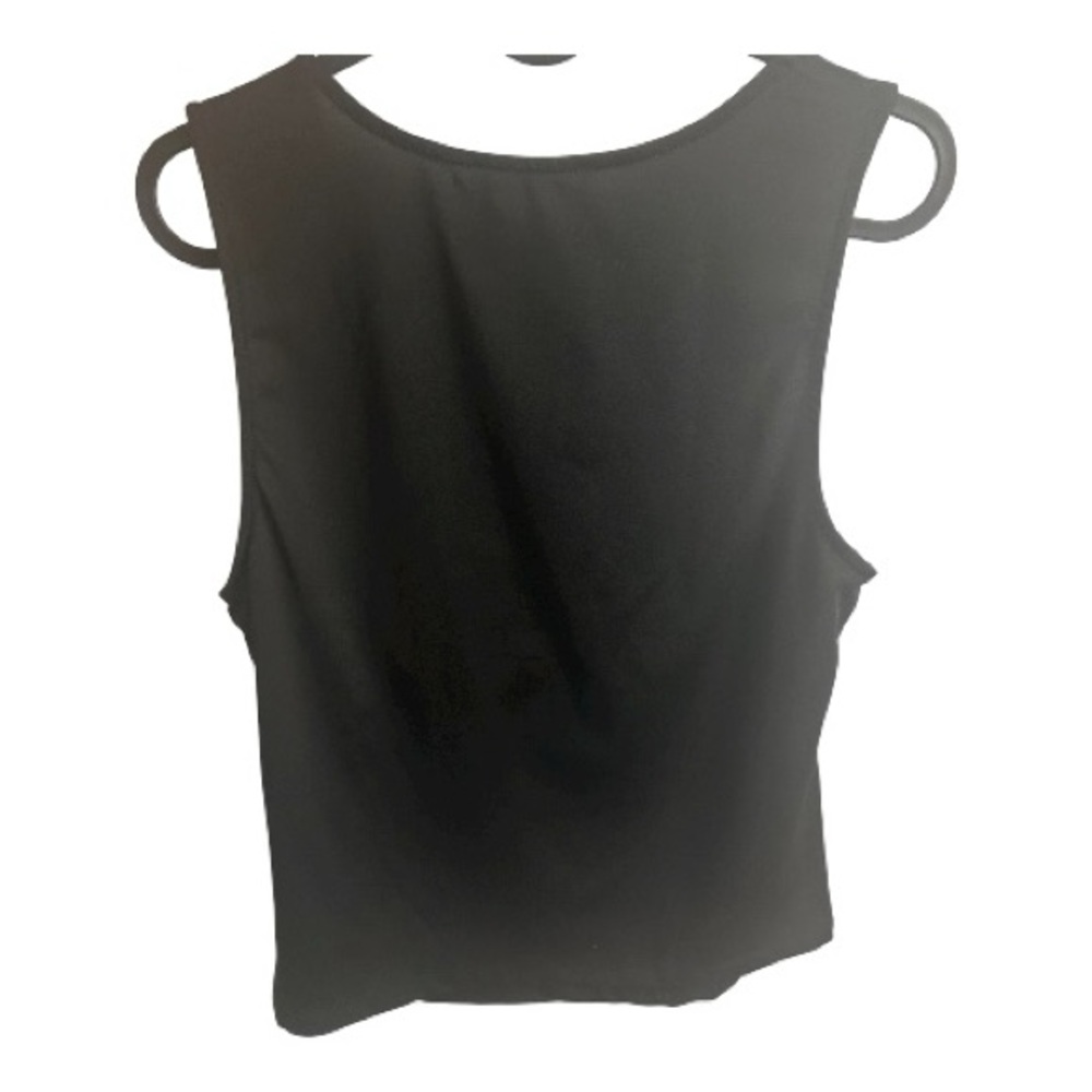Emerson Lang Black Top with Cream Floral Accent - Picture 3 of 5